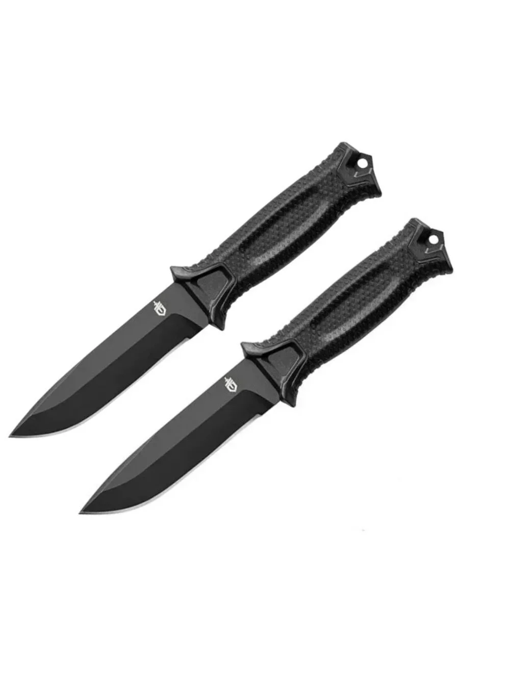 Gerber Gear Strong Arm - Fixed Blade,  Tang Knife - Black, Plain Edge pack  of 2